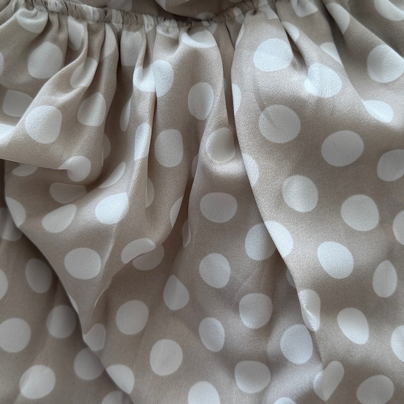 Express Vintage Beige Polka Dot Mini Dress - Picture 4 of 4
